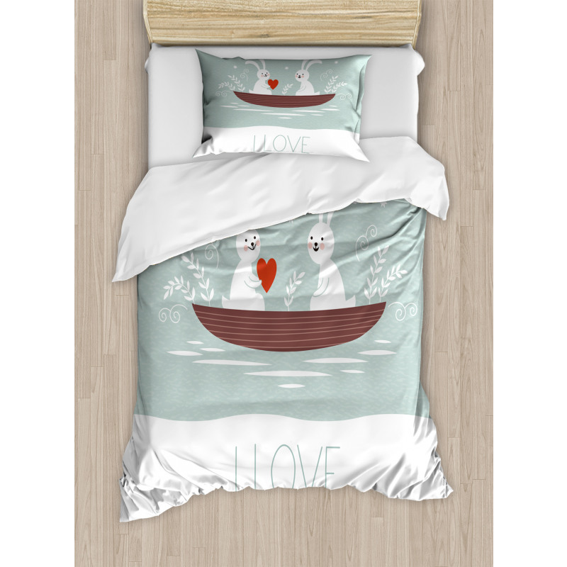 Rabbit Couple Sail Duvet Cover Set