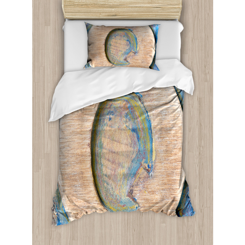 Q Uppercase Worn Wood Duvet Cover Set