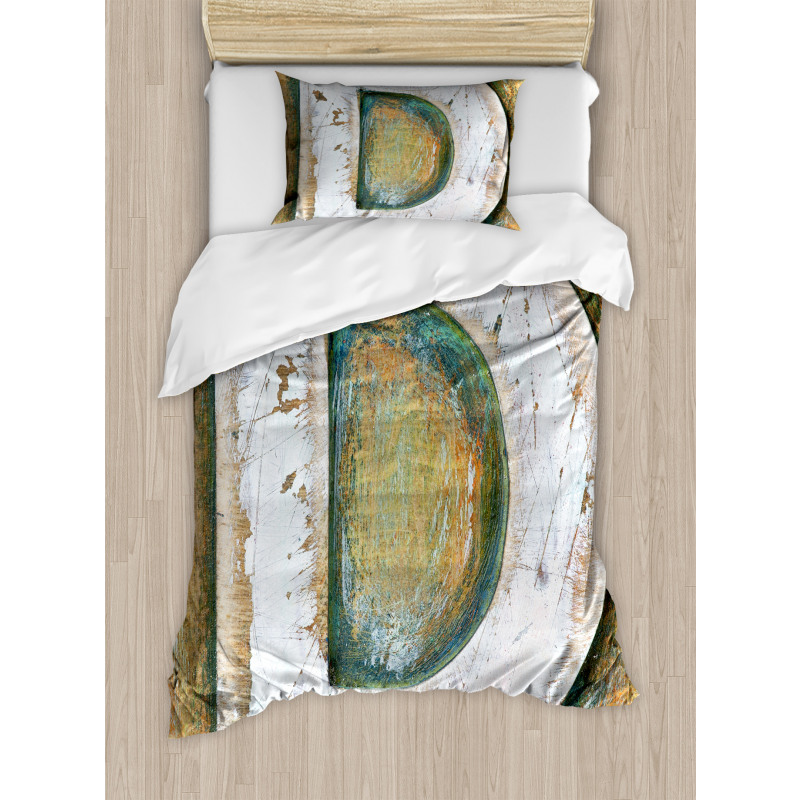 Rustic Initials Grunge Duvet Cover Set