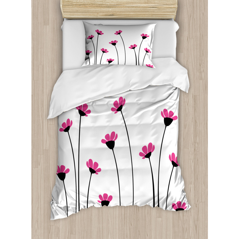 Pink Daisy Blossoms Duvet Cover Set
