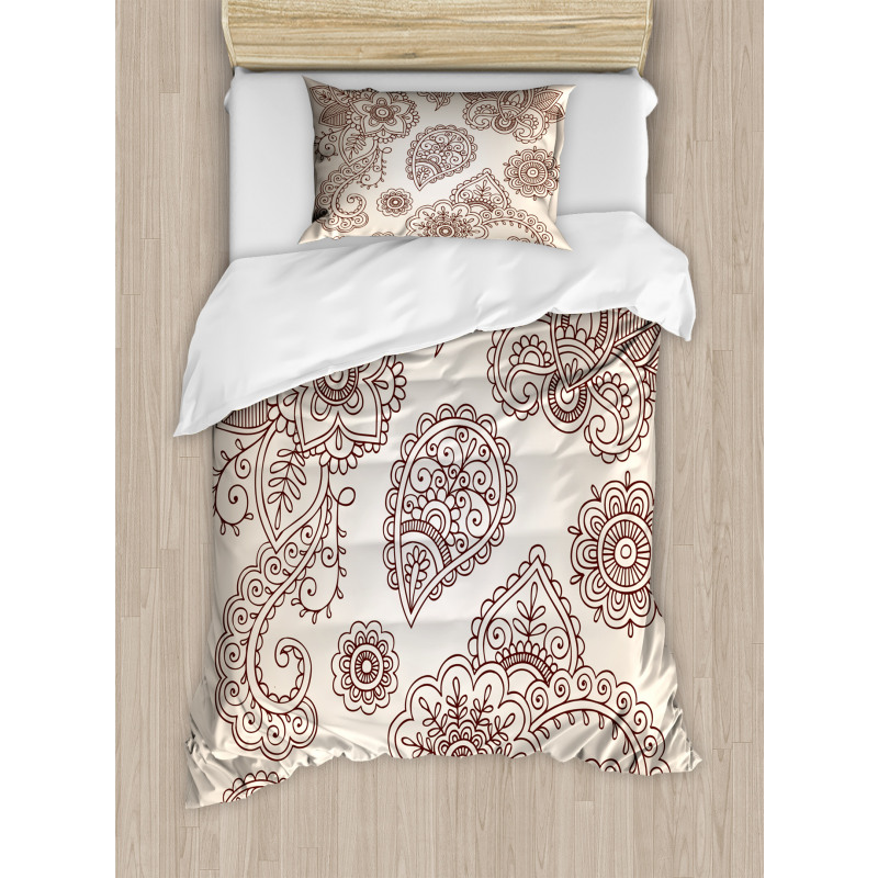 Monochrome Paisley Doodle Duvet Cover Set