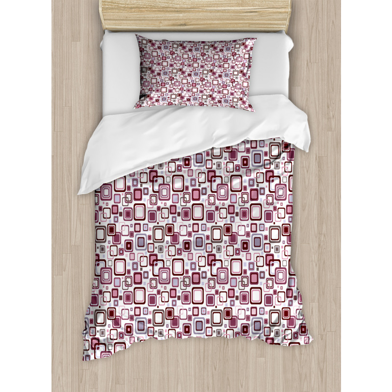 Abstract Square Shape Duvet Cover Set