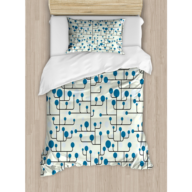 Abstract Lines Dots Duvet Cover Set