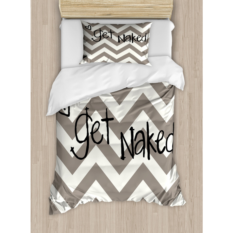 Get Naked Heart Zig Zag Duvet Cover Set