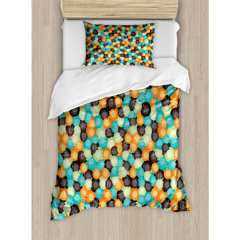 Vibrant Toned Circles Duvet Cover Set