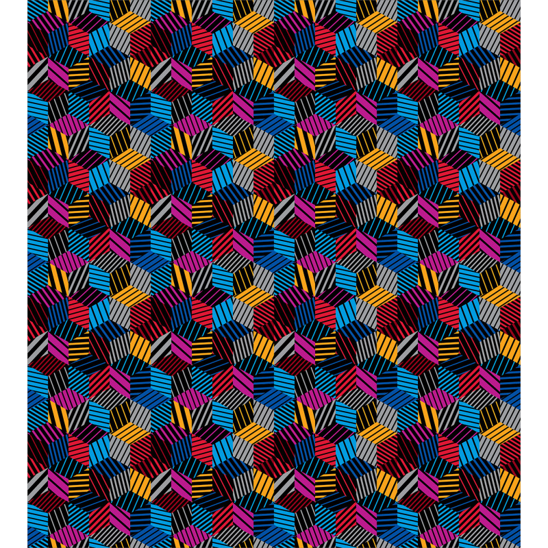 3D Cube Stripes Style Duvet Cover Set