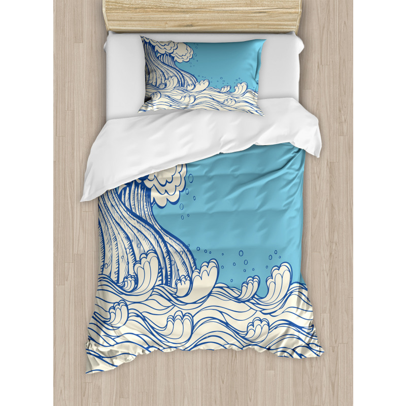 Abstract Doodle Wave Duvet Cover Set