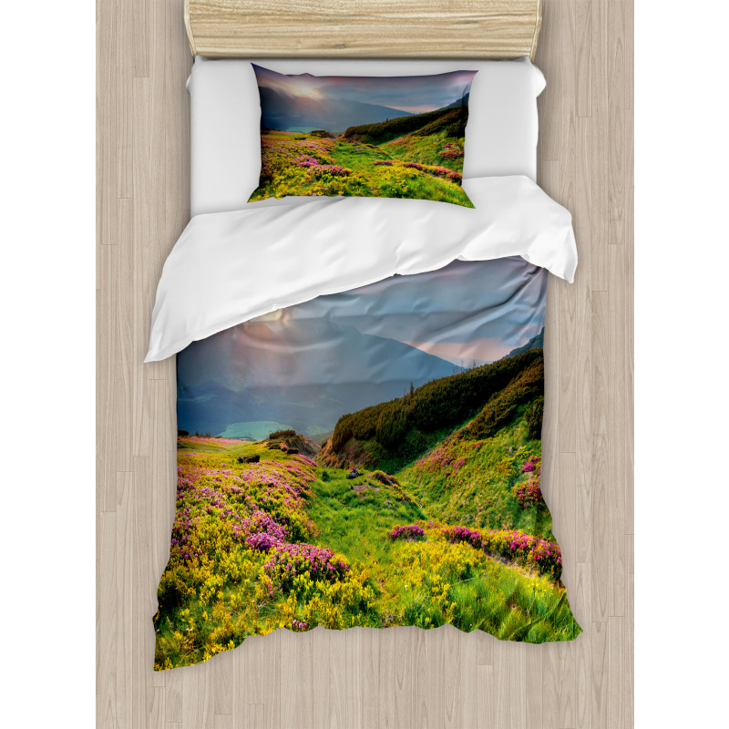 Summer Scene Flowers Duvet Cover Set