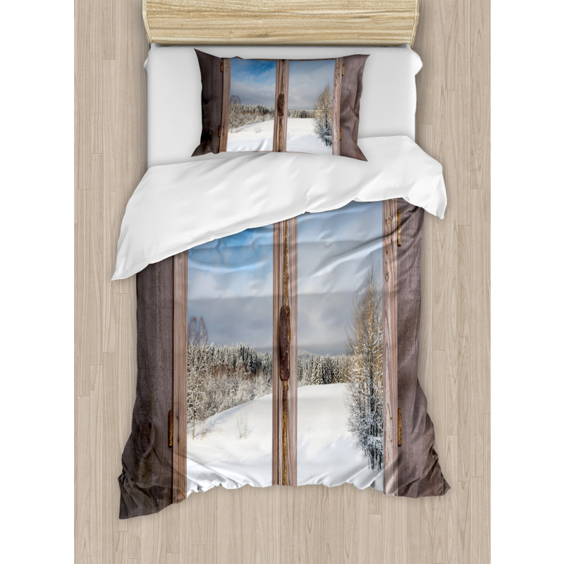 Winter Season Scene Duvet Cover Set