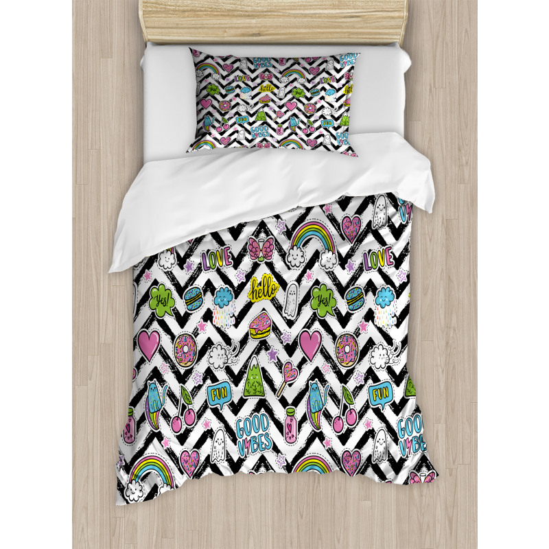 Zigzag Colorful Duvet Cover Set