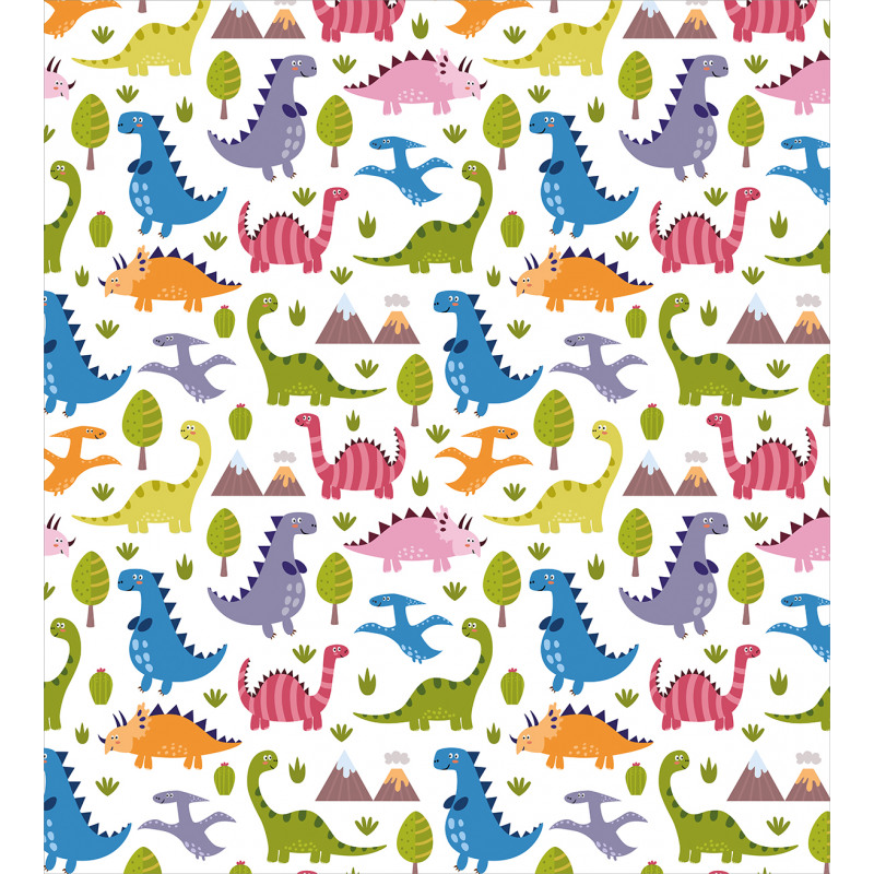 Dinosaurs Colorful Duvet Cover Set