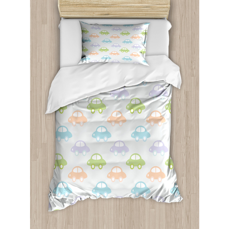 Pastel Cars Pattern Duvet Cover Set