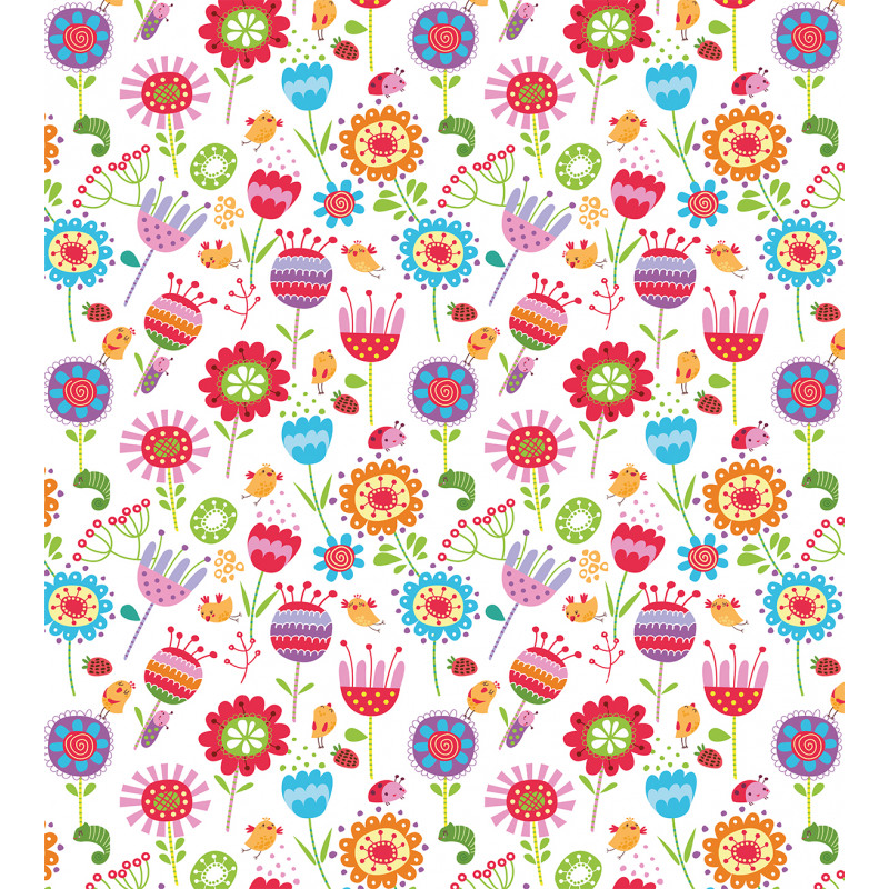 Playful Garden Flowers Duvet Cover Set