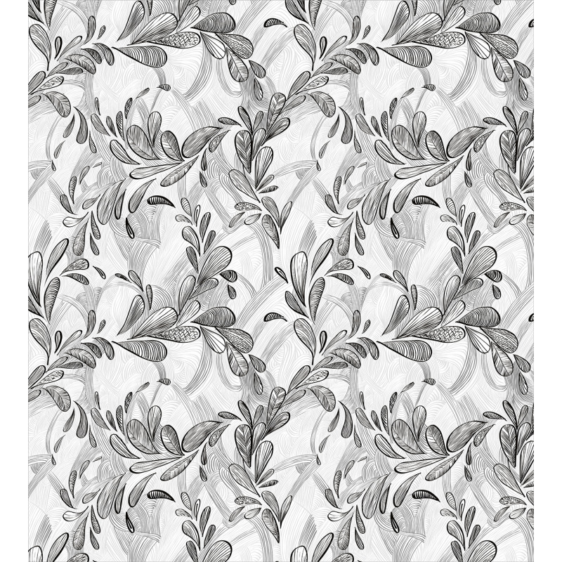 Monochrome Sketch Leaf Duvet Cover Set