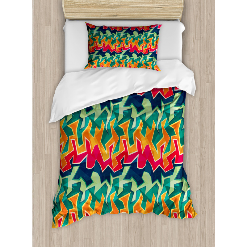 Crazy Funky Graffiti Duvet Cover Set