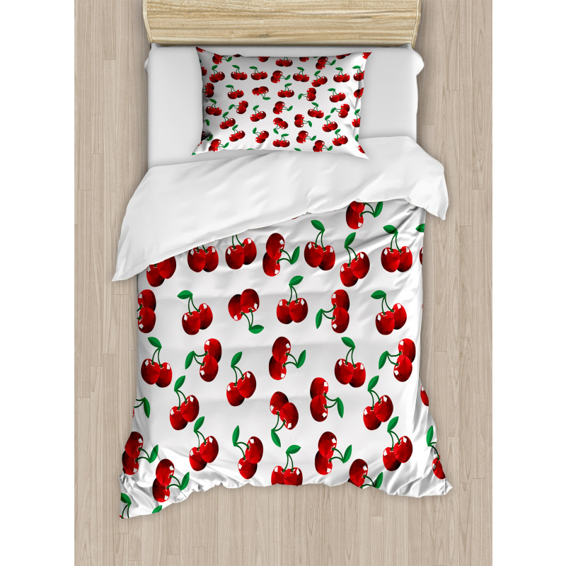 Vibrant Cherries Summer Duvet Cover Set