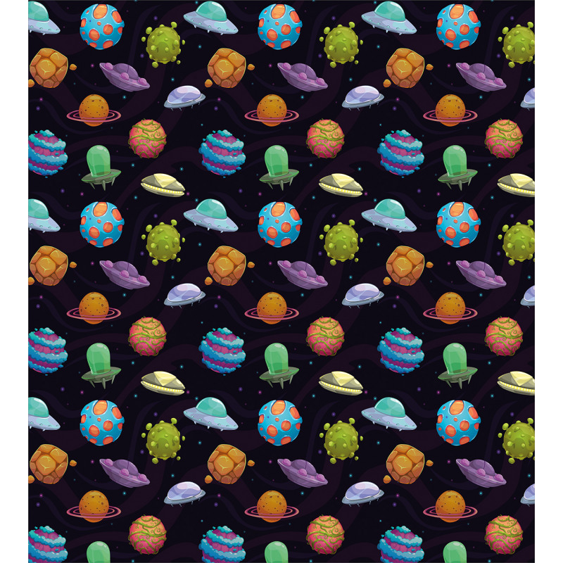 UFOs and Abstract Planet Duvet Cover Set