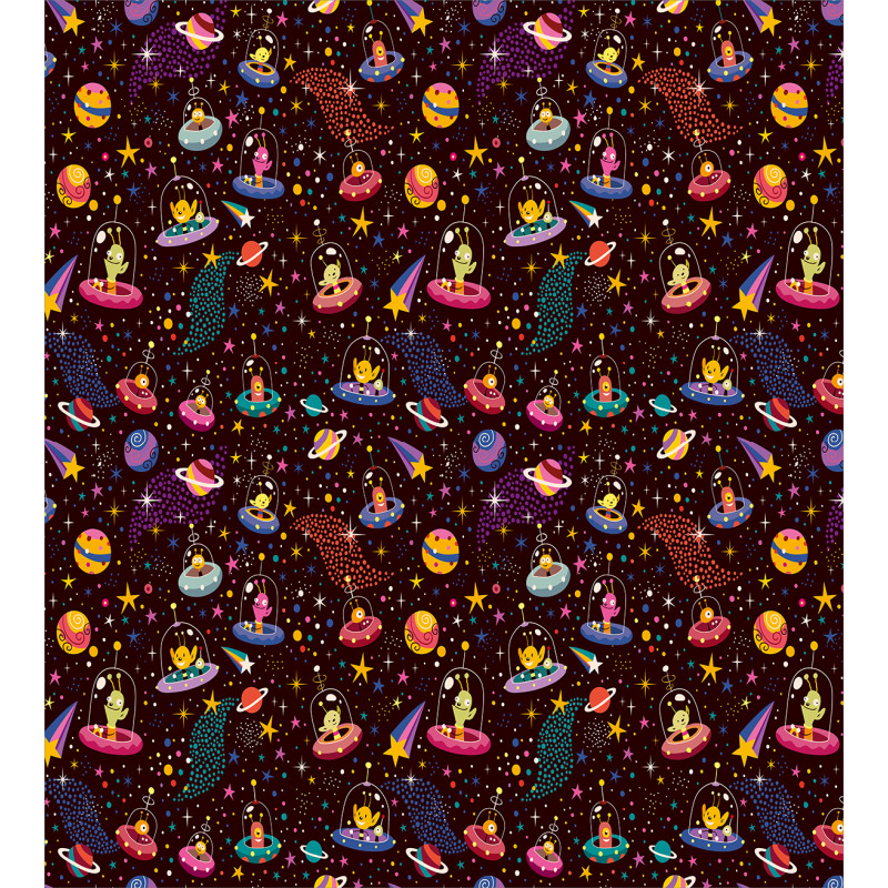 Alien Planets and UFOs Duvet Cover Set