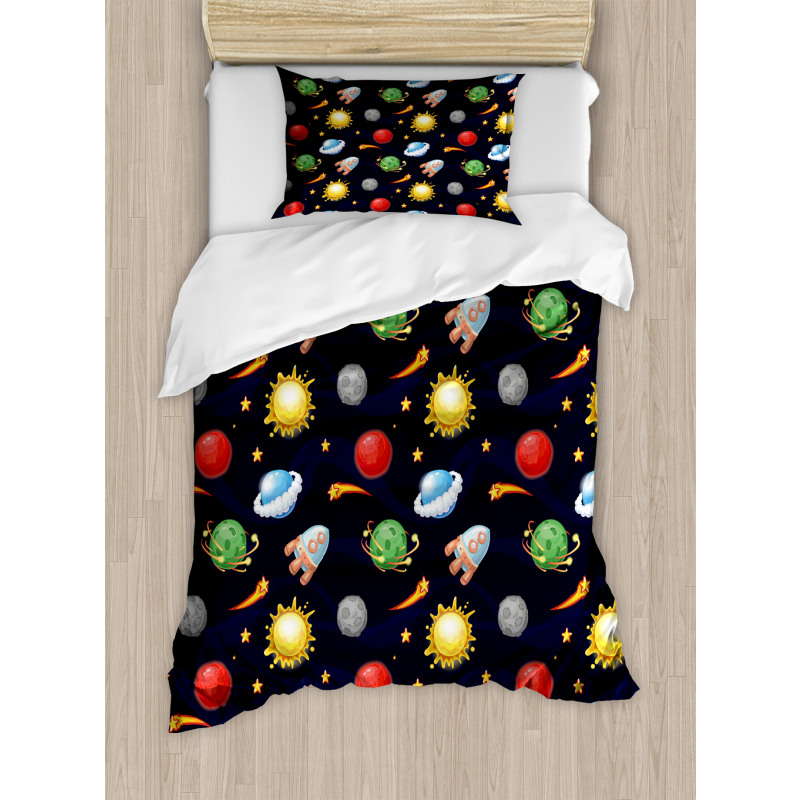 Cosmos with Sun Planets Duvet Cover Set
