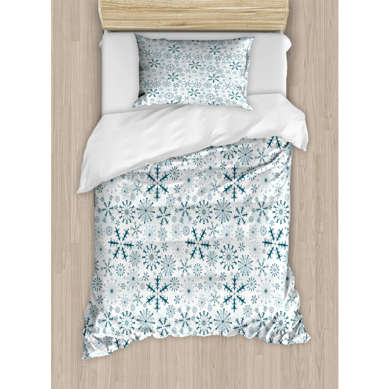 Merry Xmas Snowflakes Duvet Cover Set