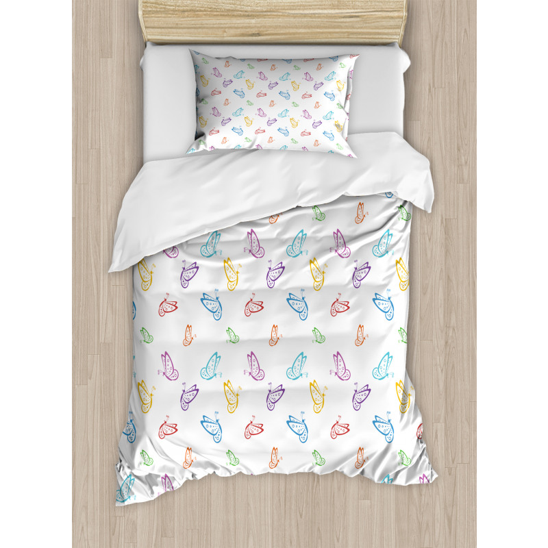 Doodle Style Colorful Duvet Cover Set