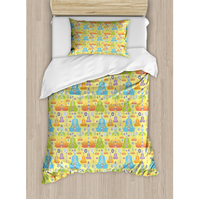 Colorful Meditaiton Man Duvet Cover Set