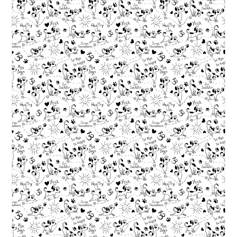 Monochrome Dog Healthy Duvet Cover Set