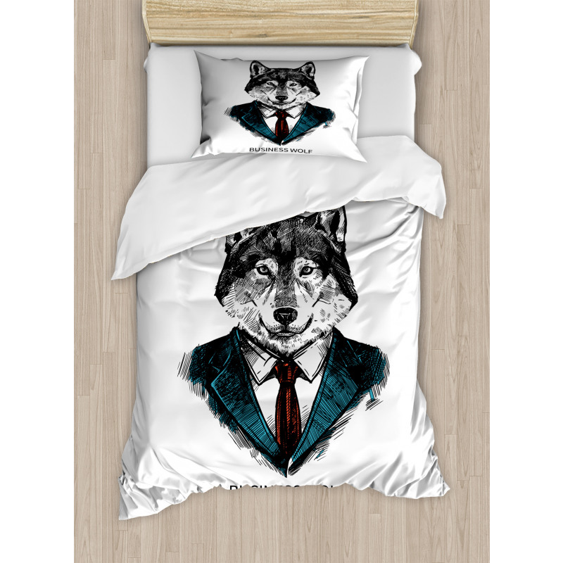 Business Animal in Suit Duvet Cover Set