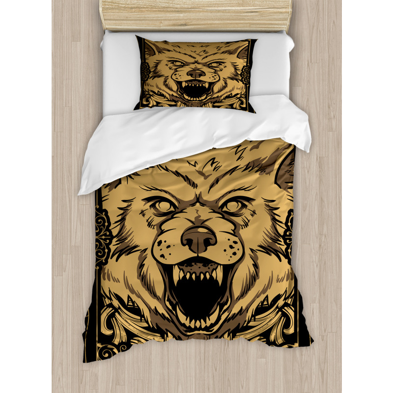 Card Style Angry Animal Duvet Cover Set