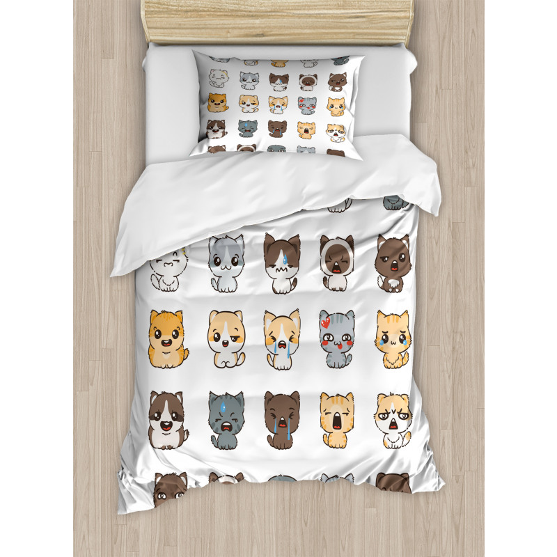 Cartoon Felines Duvet Cover Set