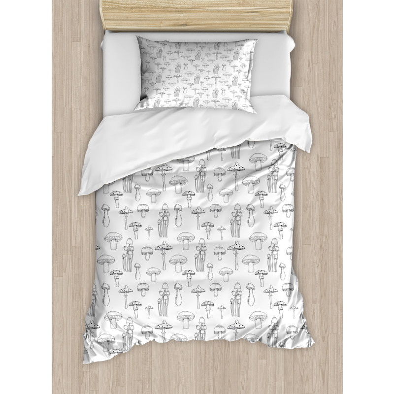 Monochrome Doodle Art Duvet Cover Set