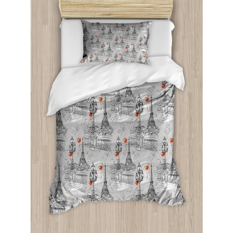 River Seine and Doves Duvet Cover Set