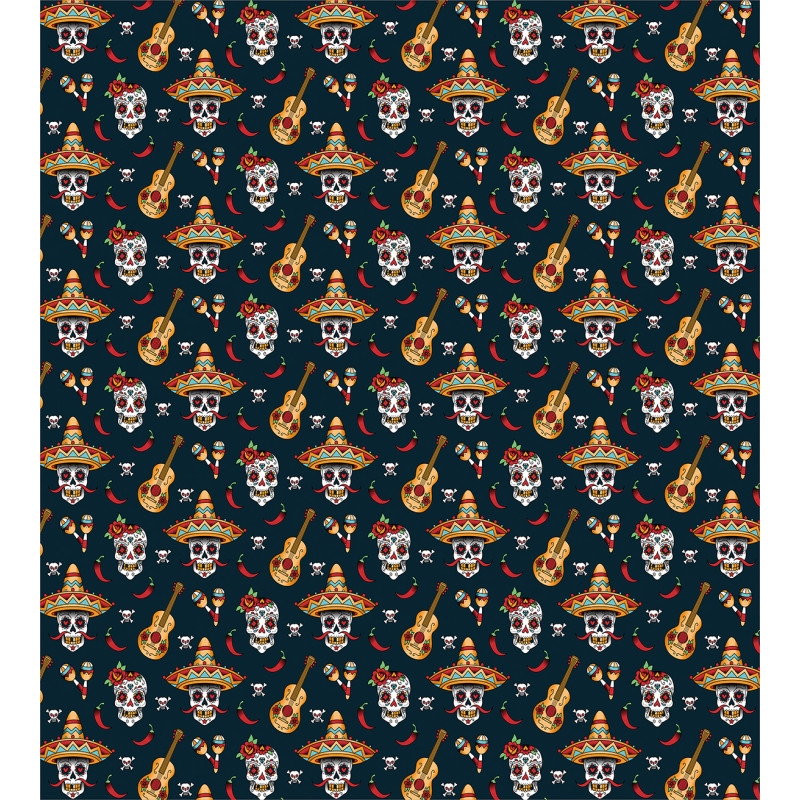 Skull Sombrero Chili Duvet Cover Set