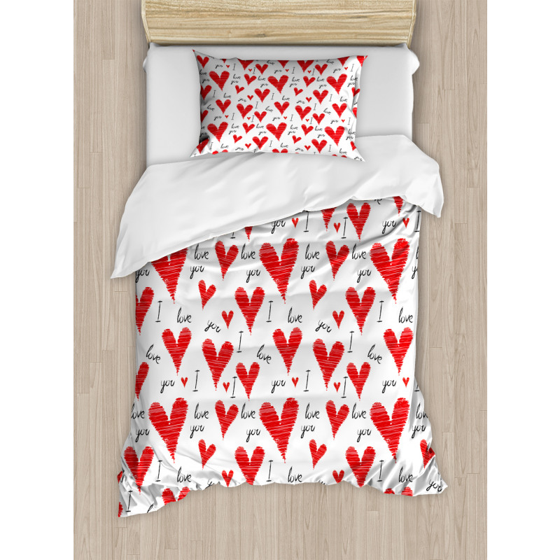 Hand Writing Valentines Duvet Cover Set