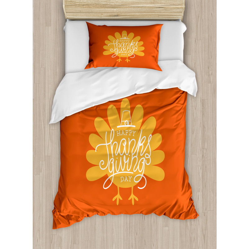 Poultry Silhouette Fall Duvet Cover Set
