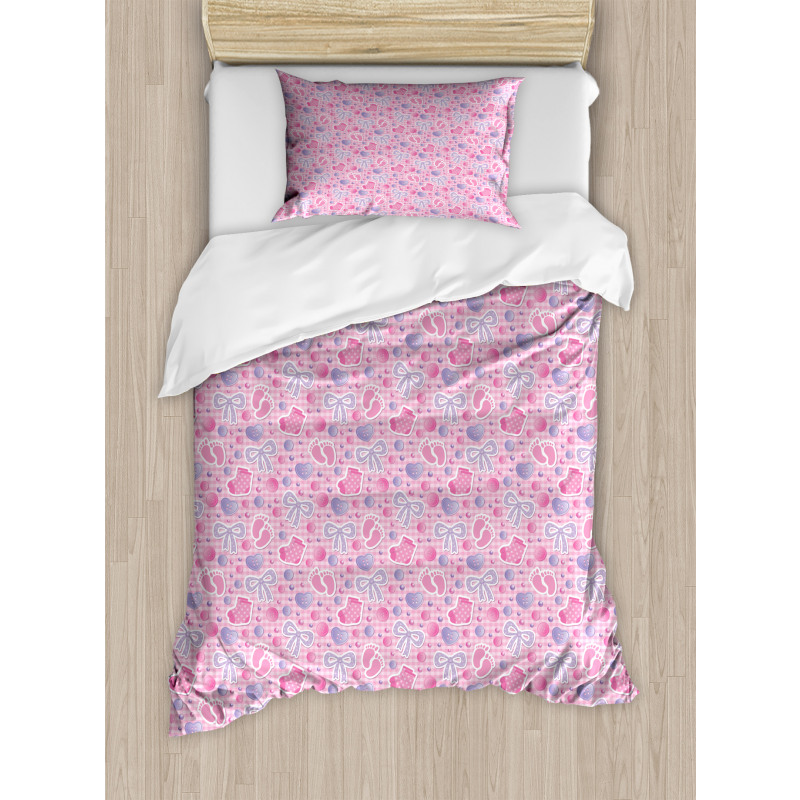 Bows and Buttons Ribbon Duvet Cover Set