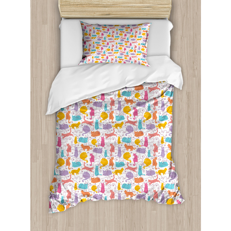 Sleeping Playing Joyful Duvet Cover Set