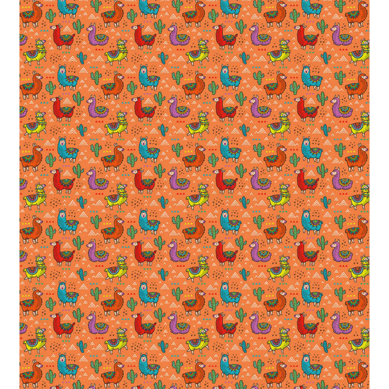 Colorful Alpacas Flower Duvet Cover Set