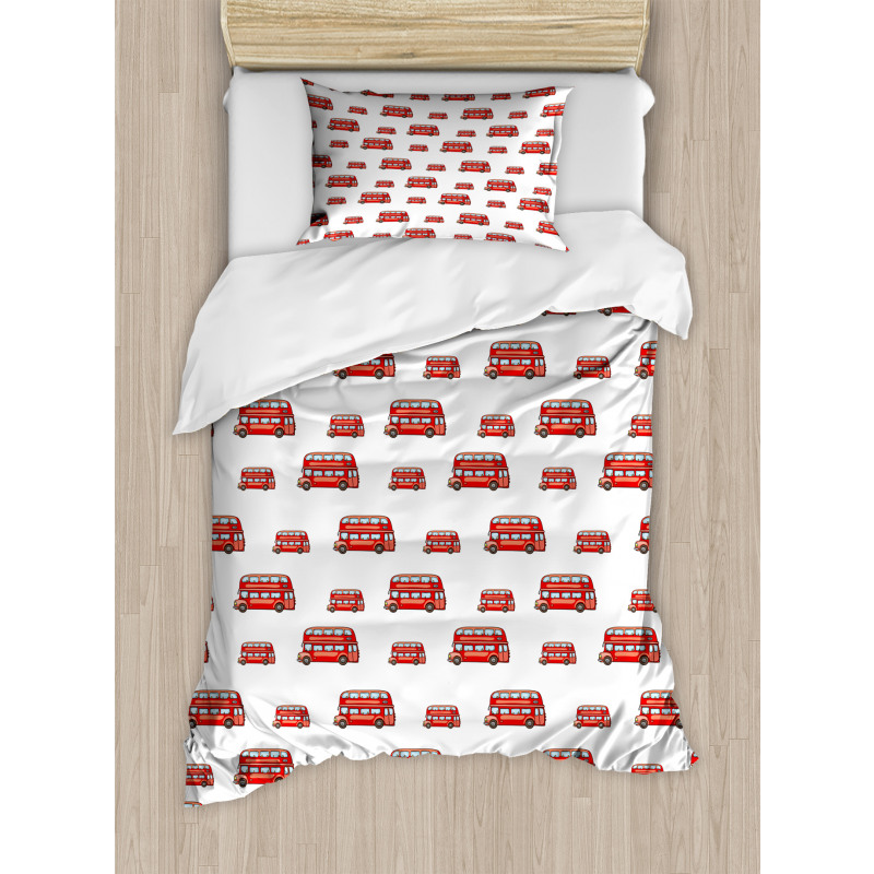 Cute Double Decker Bus Duvet Cover Set