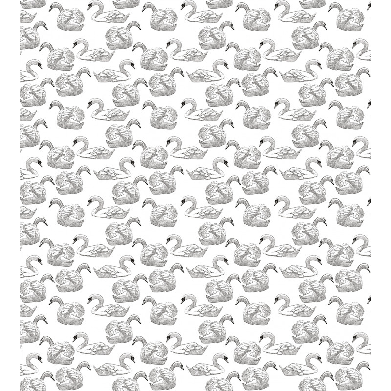 Sketch Art Waterfowls Duvet Cover Set