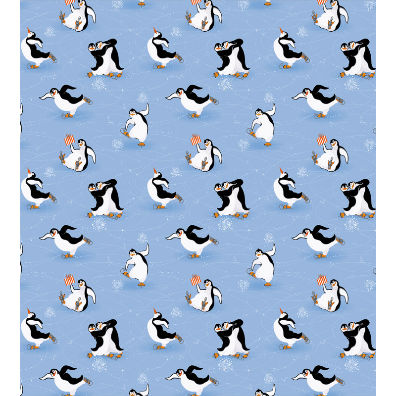 Skating Penguins Duvet Cover Set