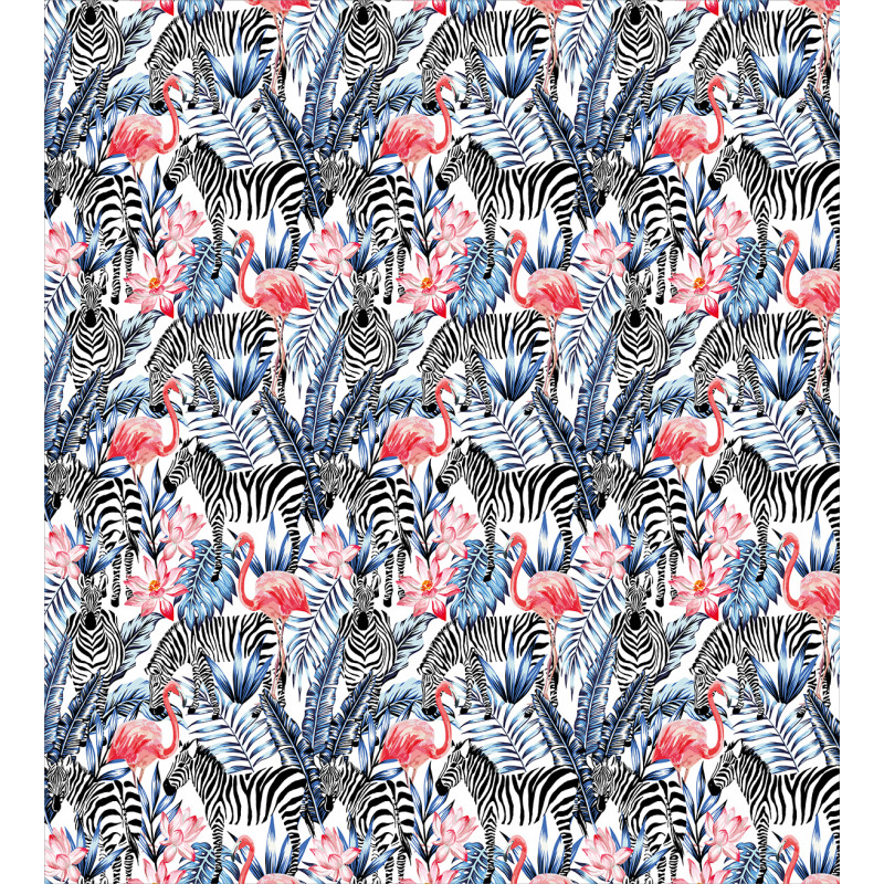 Flamingo with Zebra Duvet Cover Set