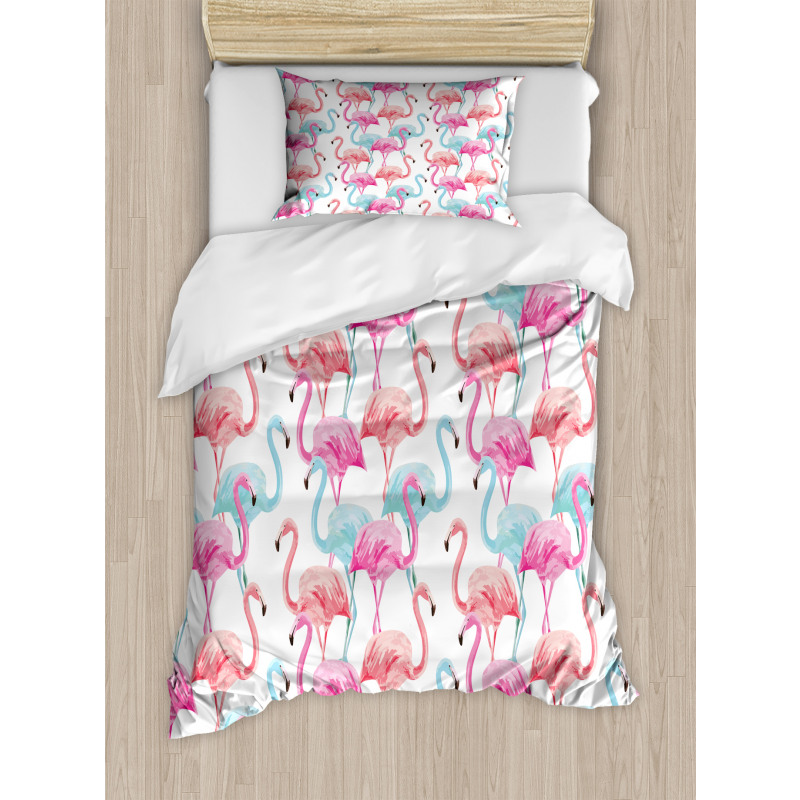 Hawaii Flamingos Duvet Cover Set