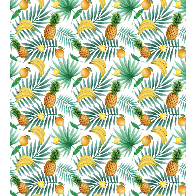 Exotic Fruits Leaves Duvet Cover Set