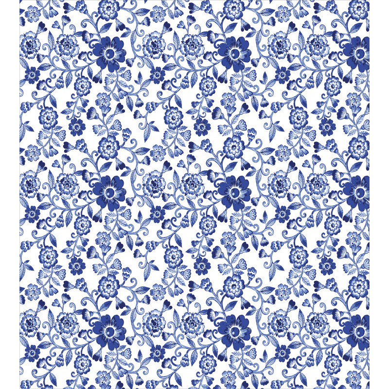 Vibrant Blue Flowers Duvet Cover Set