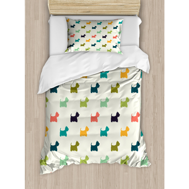 Polka Dot Terriers Duvet Cover Set