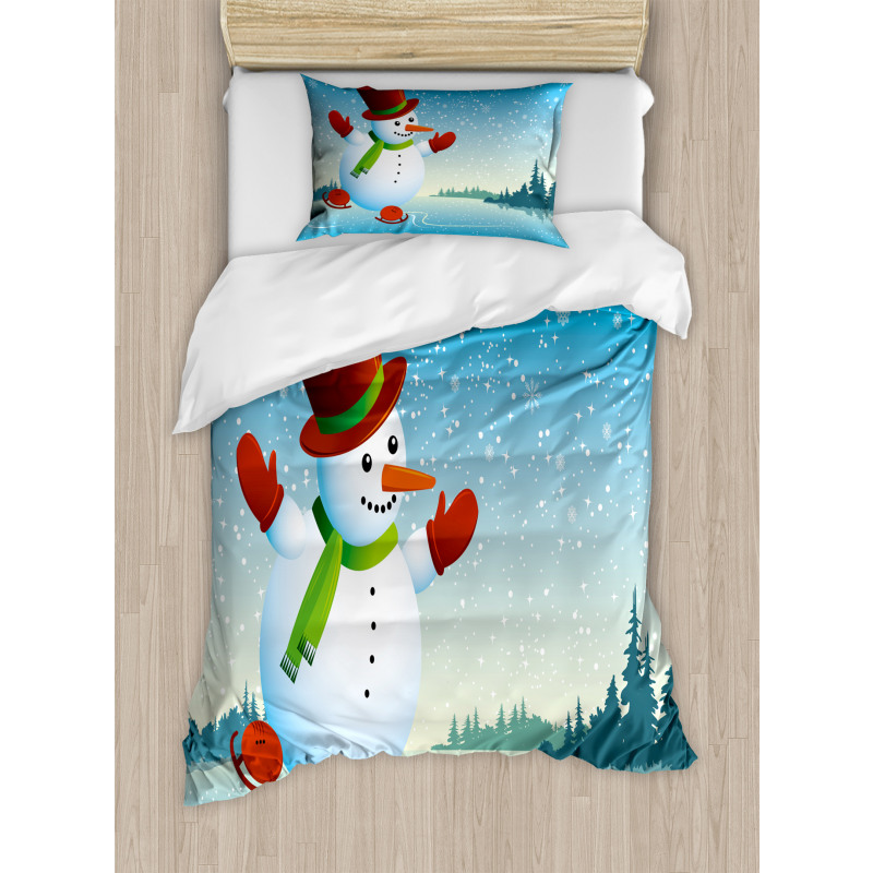 Skating Happy Cartoon Duvet Cover Set