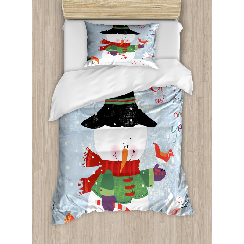 Xmas New Year Grunge Duvet Cover Set