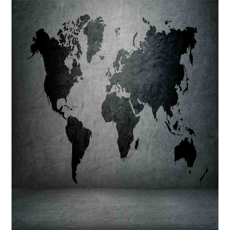 World Map on Wall Duvet Cover Set