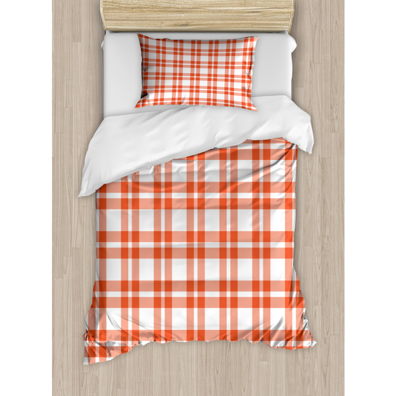 Retro-Modern Checkered Duvet Cover Set